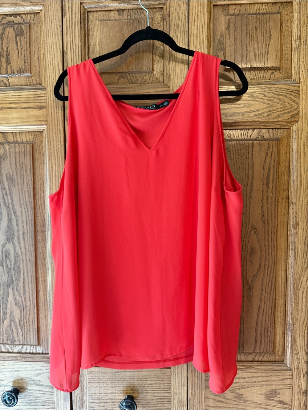 Lauren Ralph Lauren Coral-Red Sleeveless V-Neck Camisole